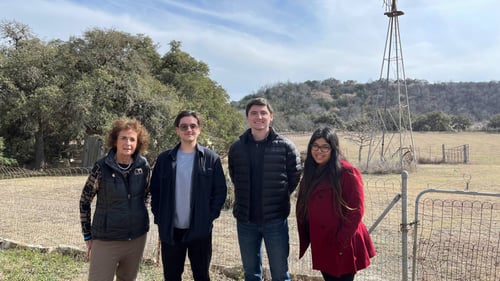 Dr. Janet Hale and students on the Circular Plastics Challenge team: Alex Tovar, Landon Ash, and Lettie Hastings