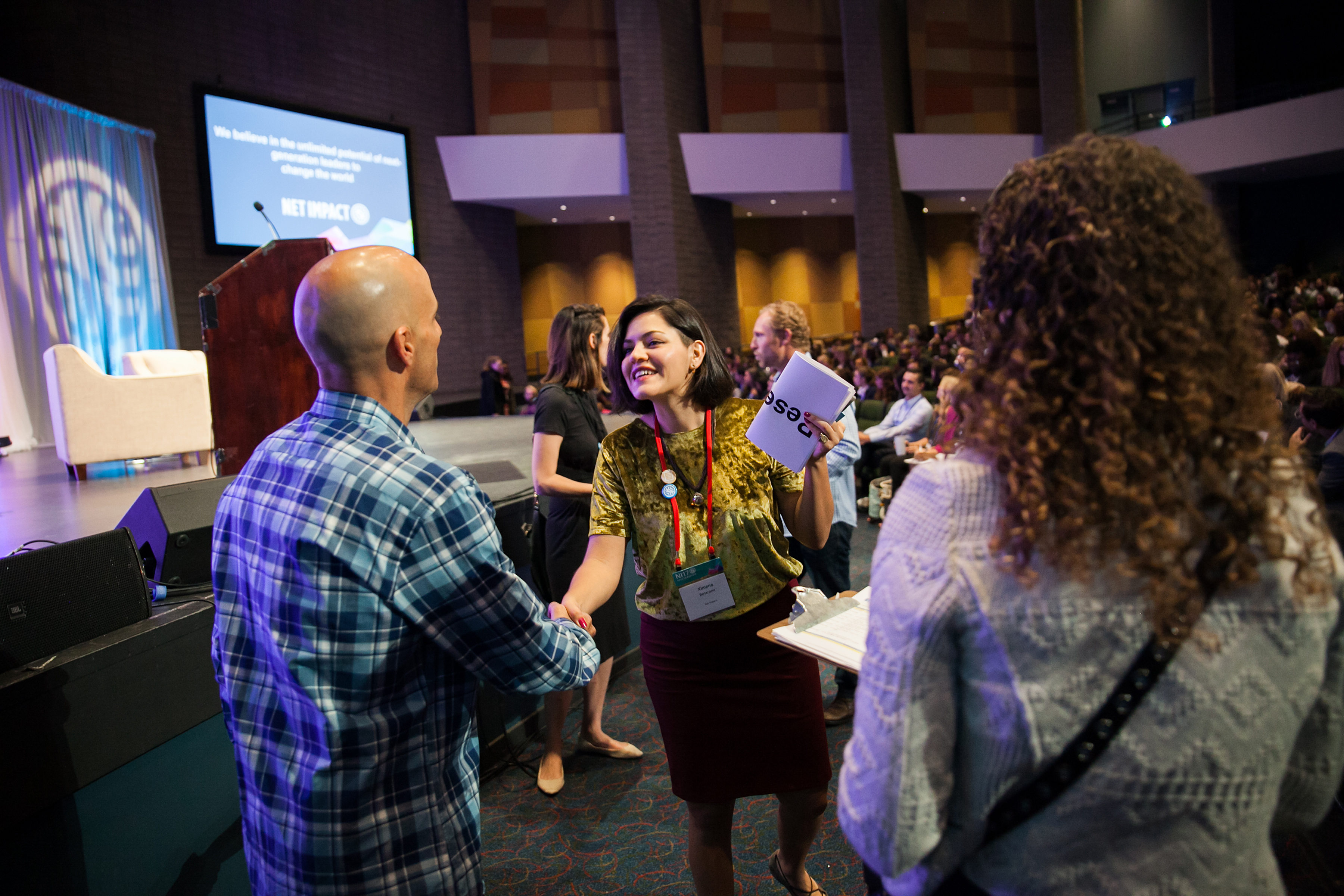 Meeting and networking with conference speakers and fellow attendees is one of the key benefits of attending the 2018 Net Impact Conference.