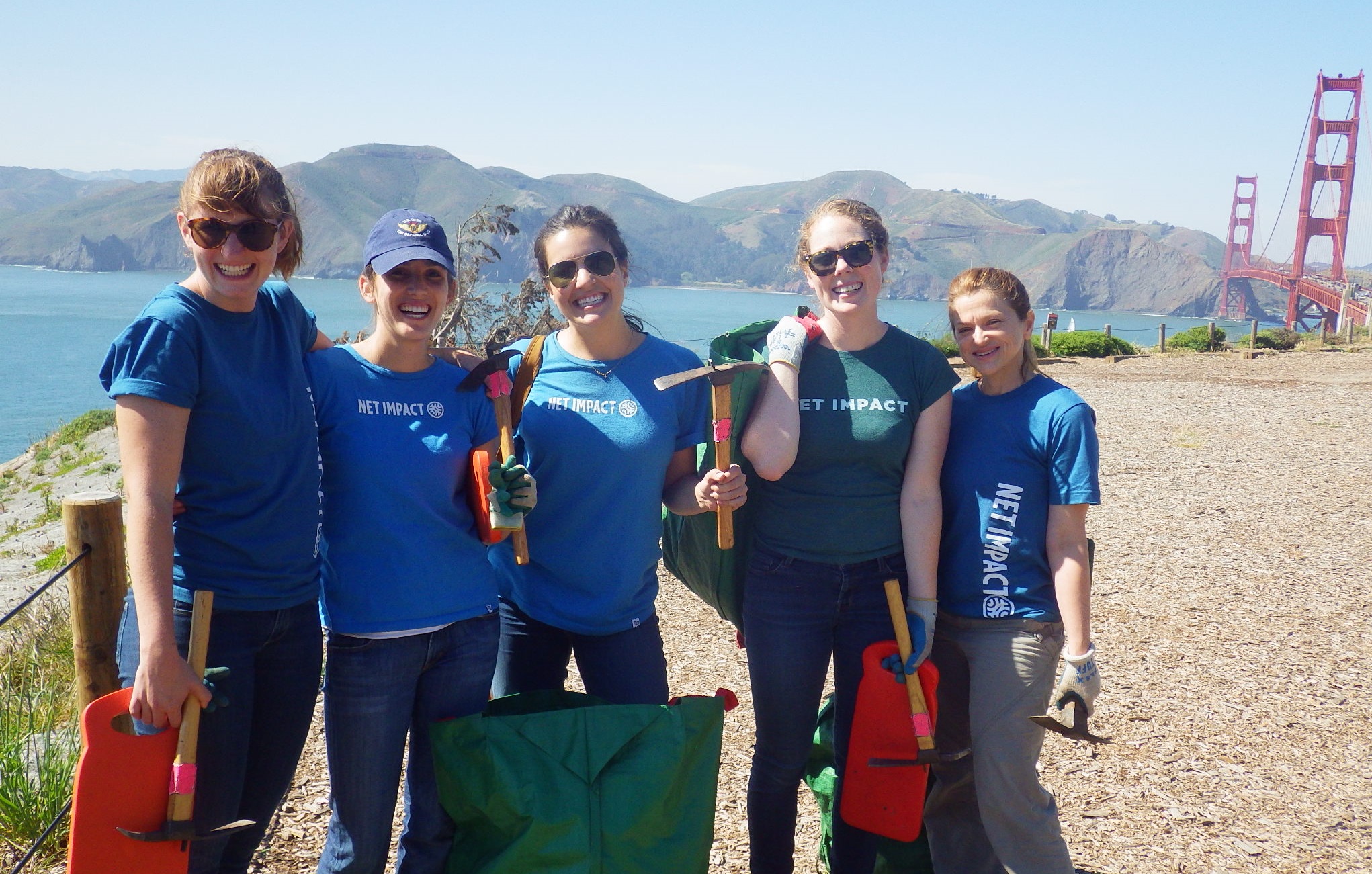 Net Impact employees volunteering at a beautification project in San Francisco