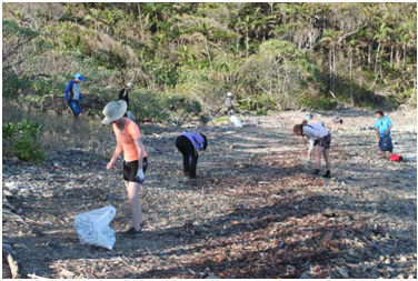 Amcor co-workers participate in a scientific expedition to capture and measure marine debris in the Whitsunday Islands, Australia