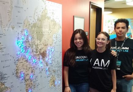 Experienship team from Del Lago Academy completed LED Qualcomm locations map for the ThinkabitLab.